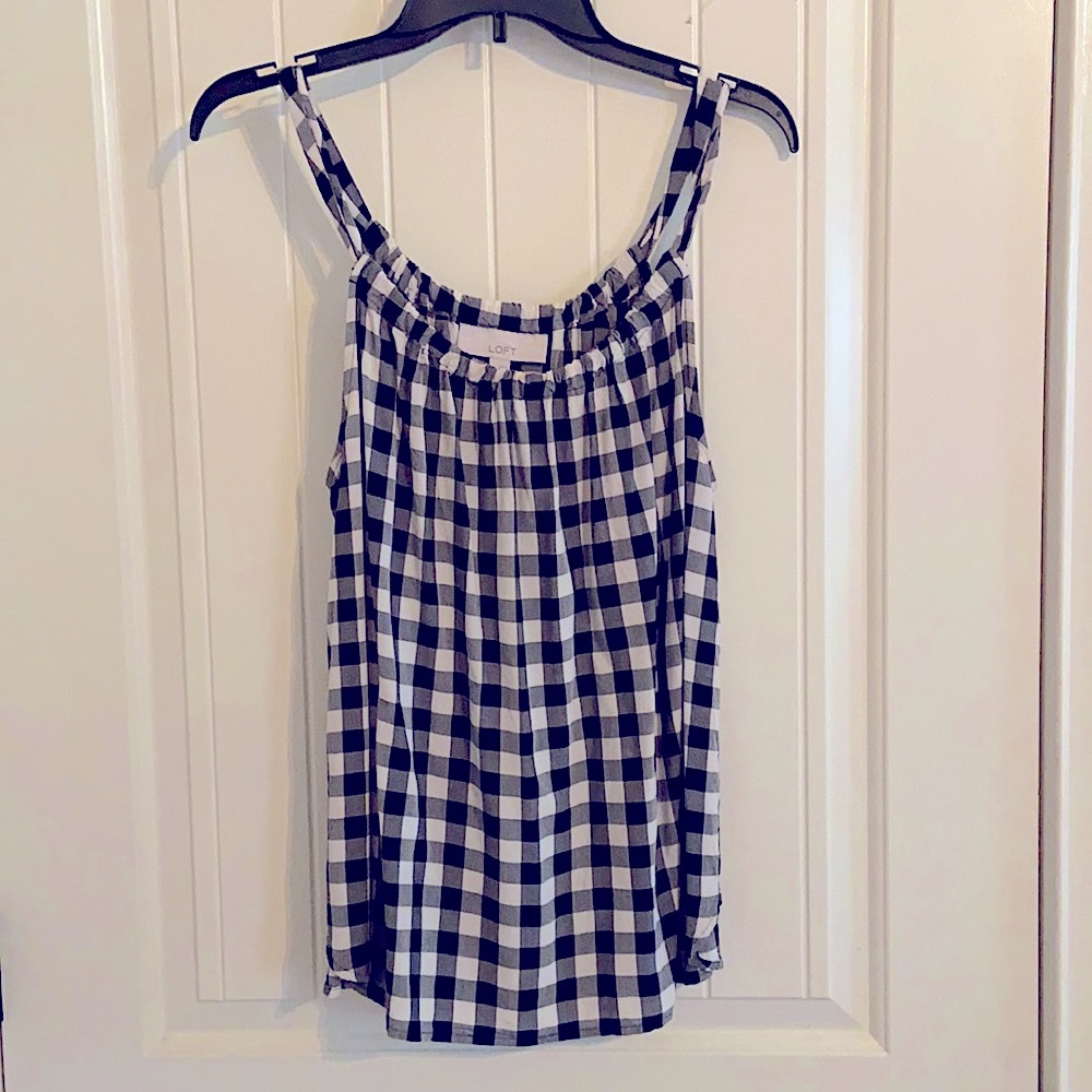 Loft gingham tank top size medium